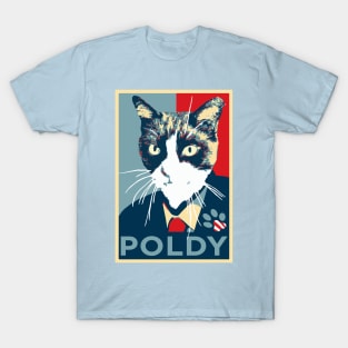 Cat running for president (Obama Hope logo) T-Shirt